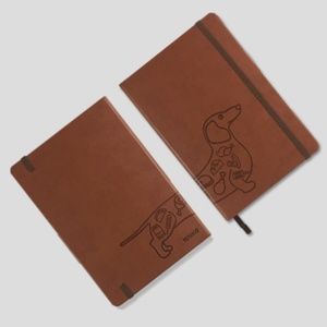 A5 PU LEATHER COVER DOT GRID DACHSHUND NOTEBOOK